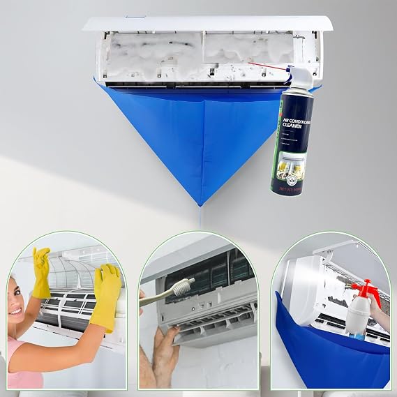 Mini Split AC Cleaning Kit, Cleaner Bottles, Waterproof Covers, Wall AC Tools & Spray Bottles