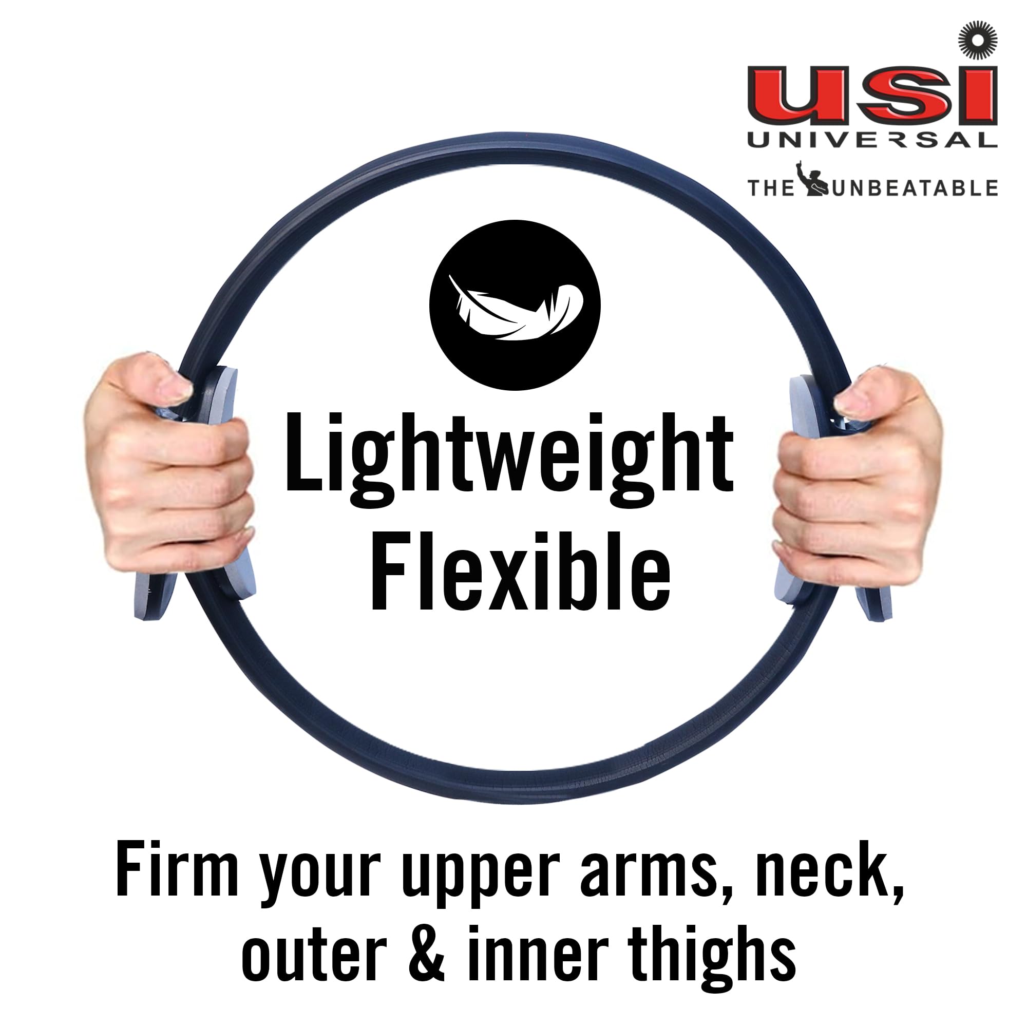 USI UNIVERSAL Pilates Ring, PLR Fitness Circle for Weight Loss, Muscle Toning, Body Sculpting, Resistance Exercise Tool for Home Workouts, 15" Fitness Circle - Lightweight & Durable Foam Padded Handle 1