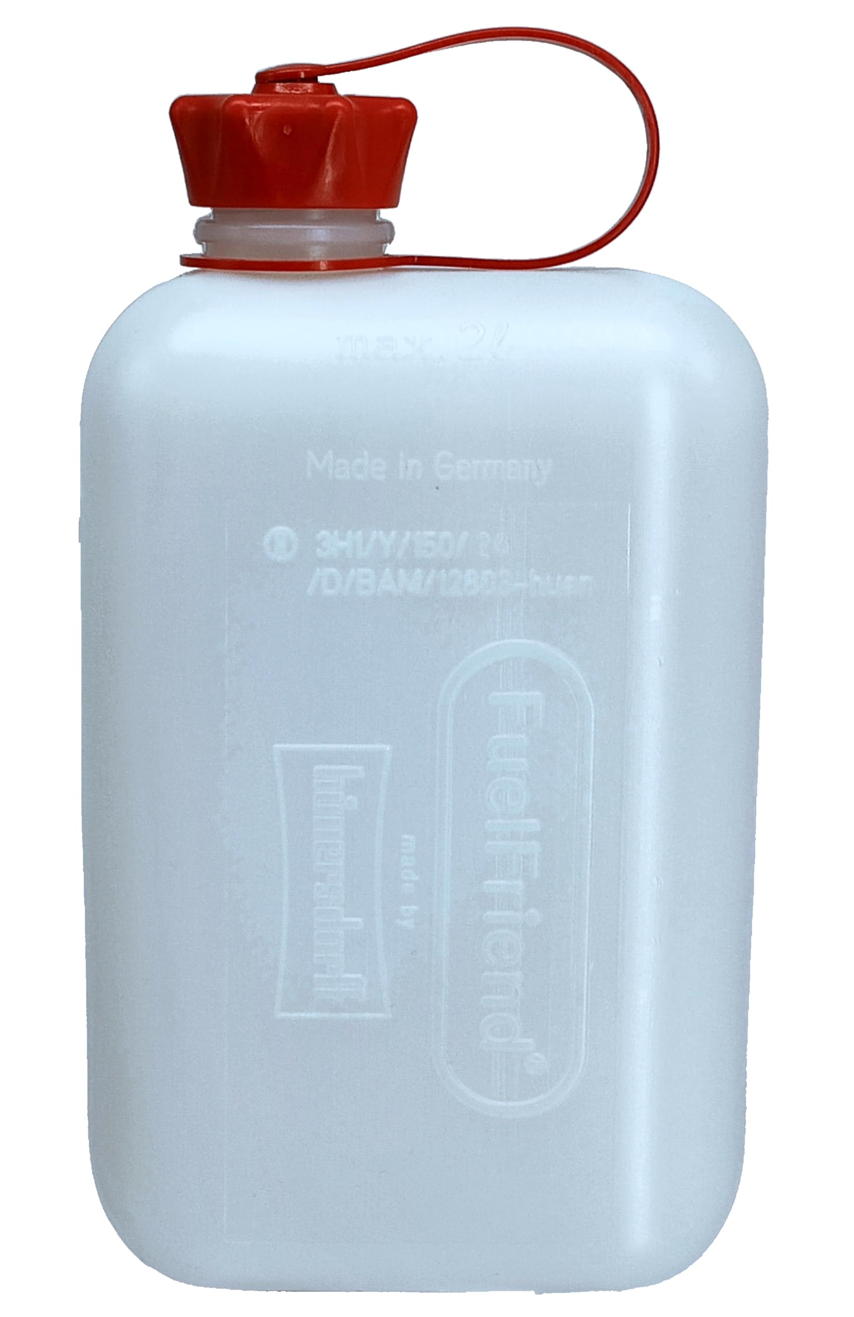 FuelFriend®-BIG max. 2,0 litri - tanica benzina piccola mini Tanica Riserva omologata ONU + tubo flessibile di beccuccio PREMIUM - 2 pezzi