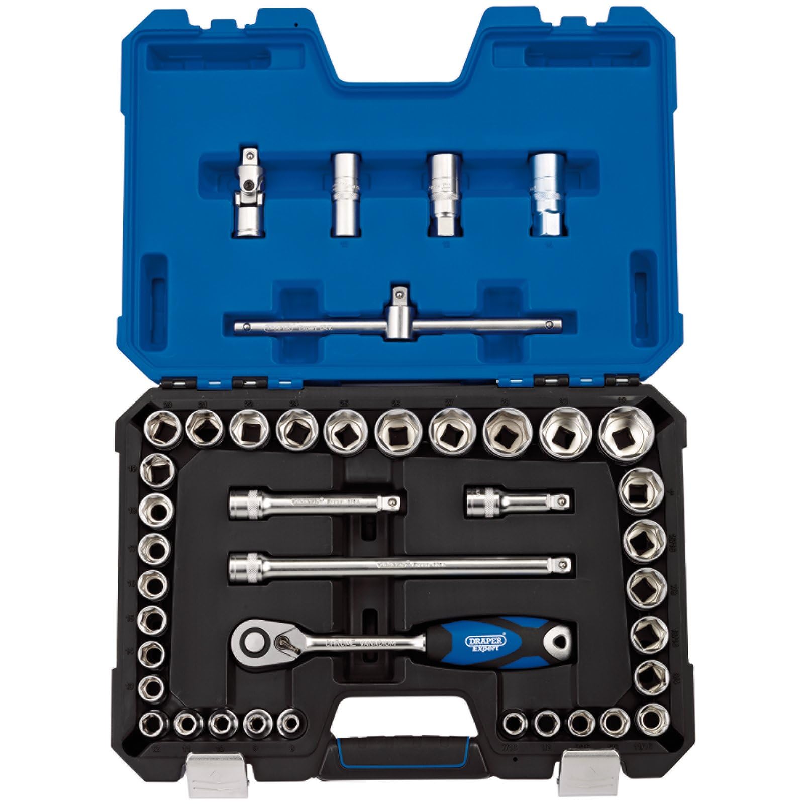 Draper Expert 41 Piece 1/2" Drive Hex Socket Set Metric and Imperial 1/2"