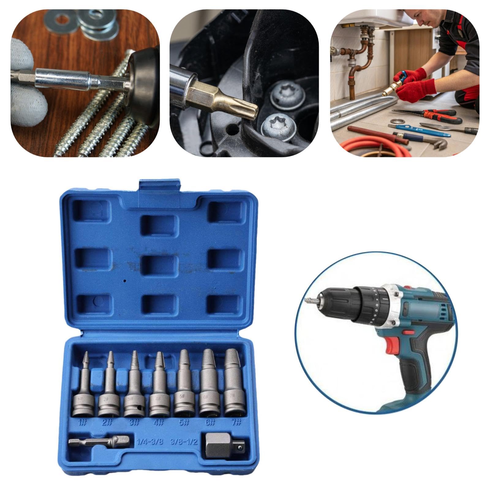 Gralara Kit d'extracteurs vis pour adultes avec étui rangement, Vis Cassée