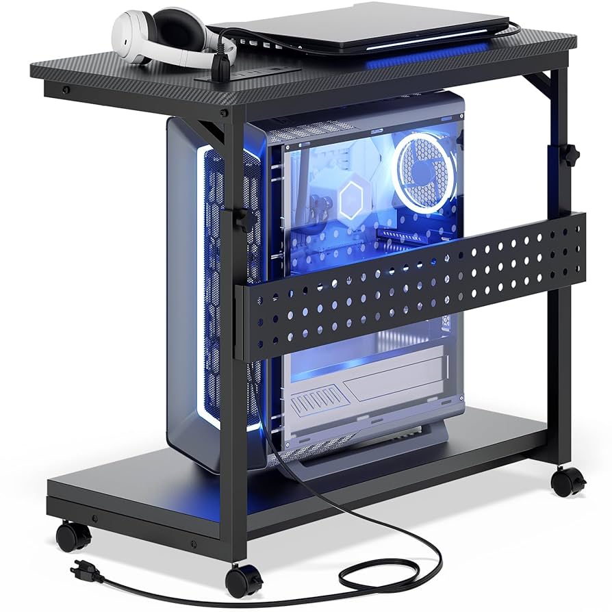Amazon.com : Besiost Computer Tower Stand with Power Strips