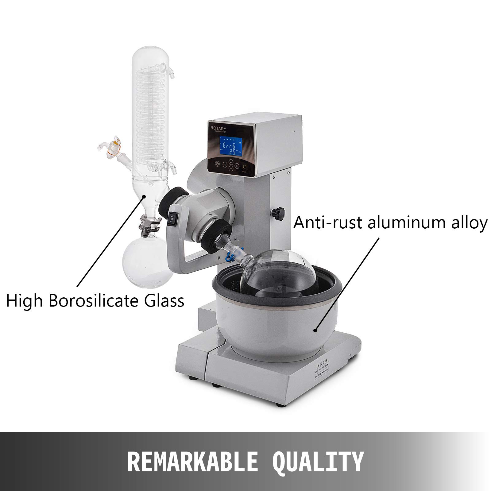 VEVOR 2L Rotary Evaporator RE2000ELab Rotary Evaporator 20200rpm