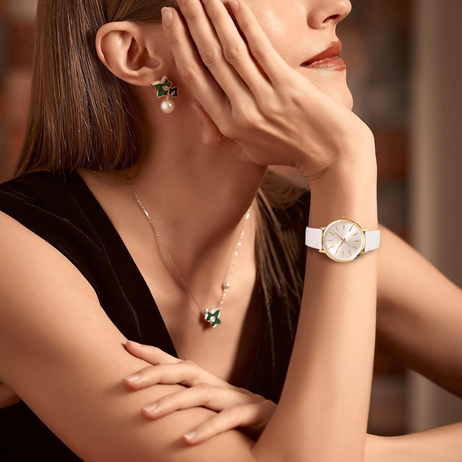 BUREI Women Wrist Watches Fashion Minimalist Analog Leather Quartz Waterproof Watches for Women - Image 6