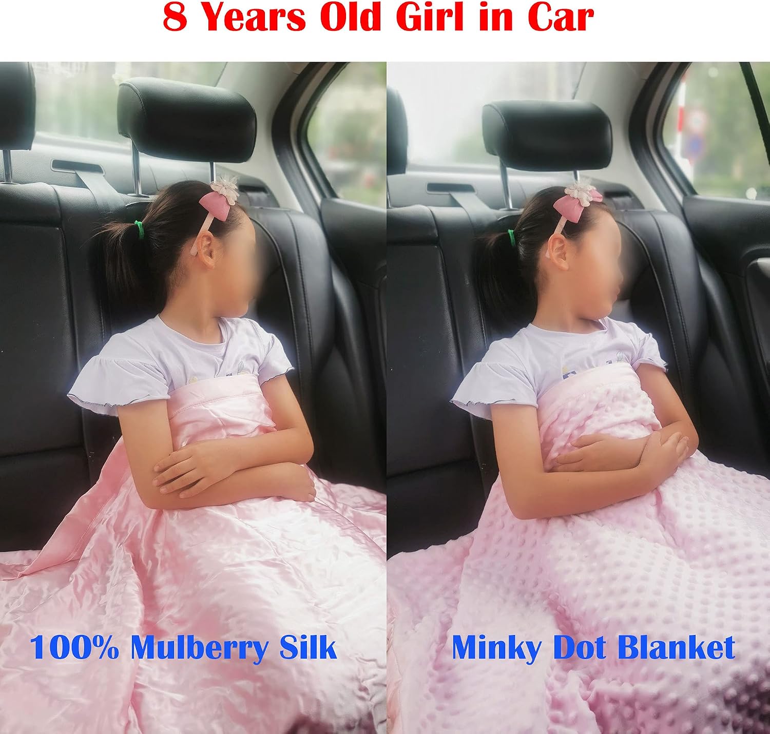 Baby Soft Silk Blanket - 100% Mulberry Silk On One Layer with Minky Plush Dot Blanket Backing - Reversible Double Layer, Gift for Girls/Boys Best for Summer (28 x 40 inch, Light Pink)