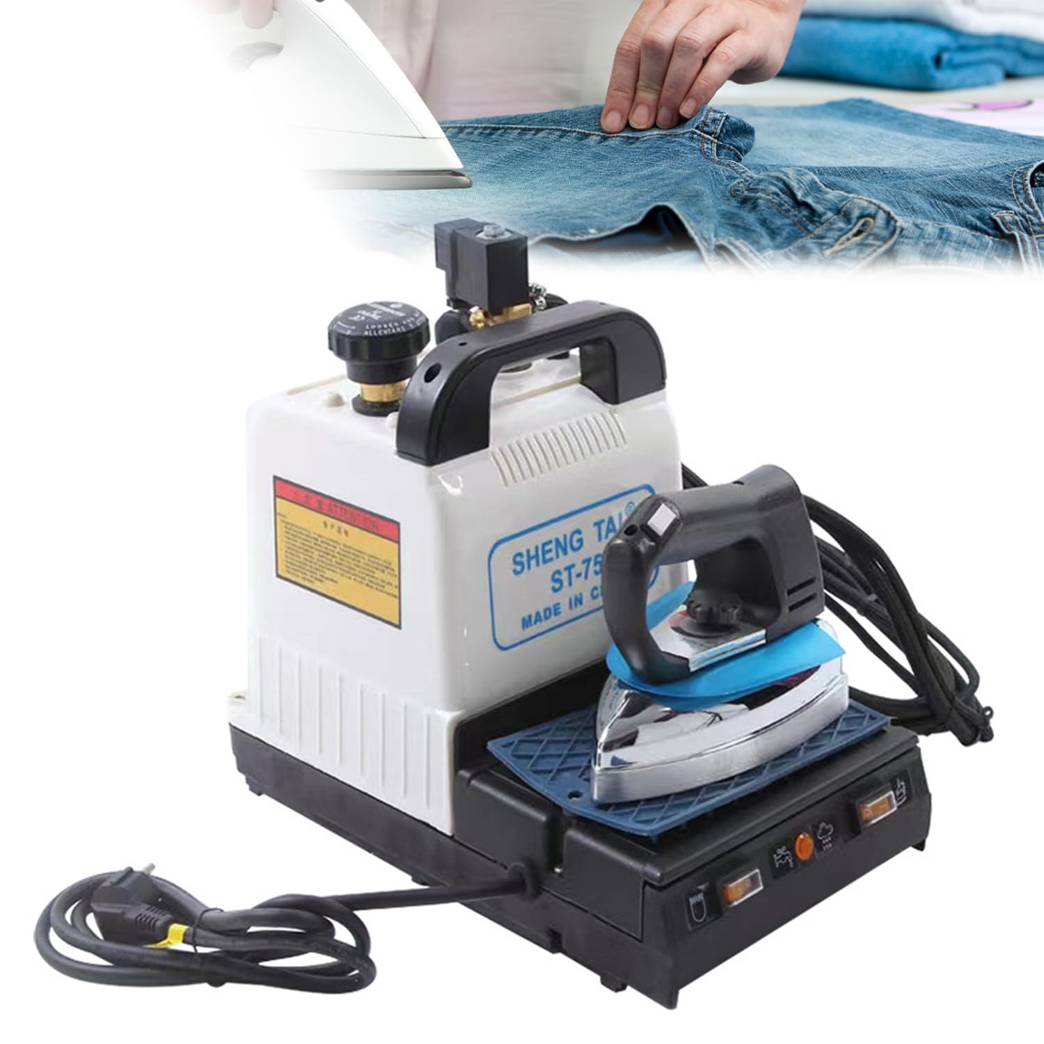 ZenHailure Professional Commercial Steam Ironing System 1600w Power Stainless Steel Steamer Assembly,No Water Droplet Design for Steady High-Volume Garment Ironing in Laundry and Tailor Stores