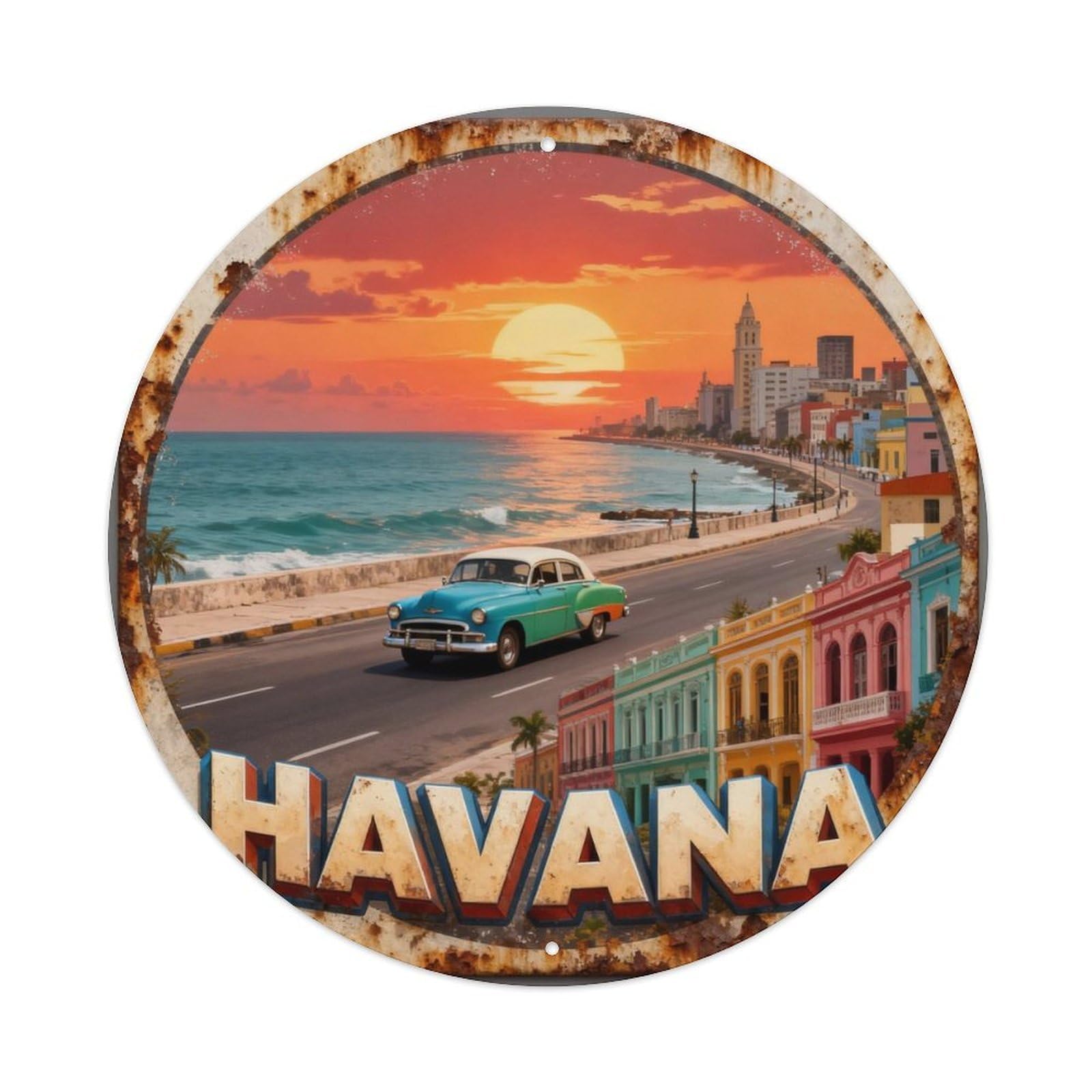 Havana Cuba Retro Travel Plaque Metal Tin Sign Plaque