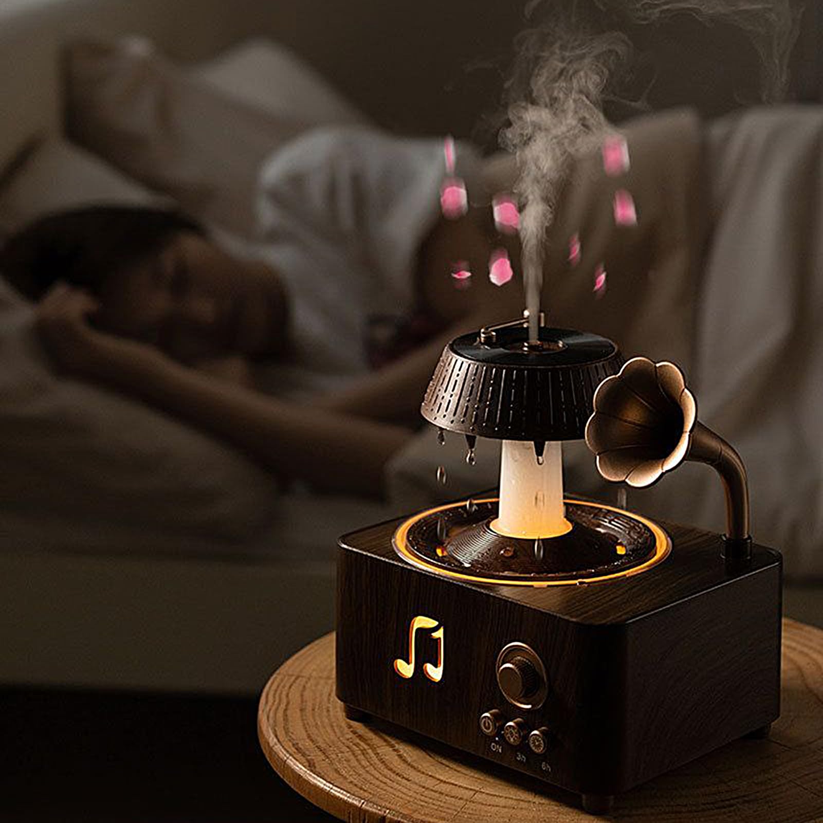 Diffusore Pioggia Profumatore d'Ambiente Retrò da 250ml con LED | Diffusore a d'Acqua con Spegnimento Automatico per Hotel Casa Auto Soggiorno Camera da Ufficio Domestico Relax