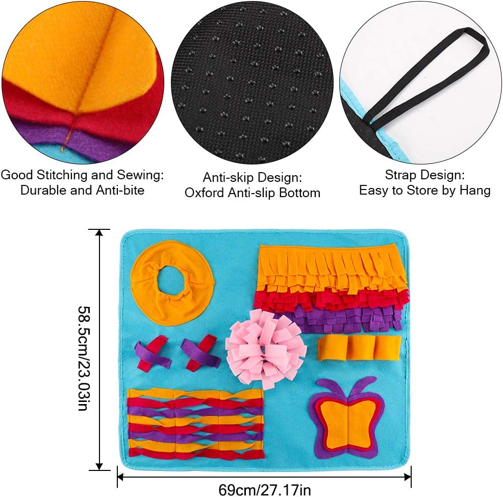 HALOVIE Snuffle Mat Pet Dog Feeding Mat, Durable Interactive Dog Toys Encourages Natural Foraging Skills for Small Medium Dogs