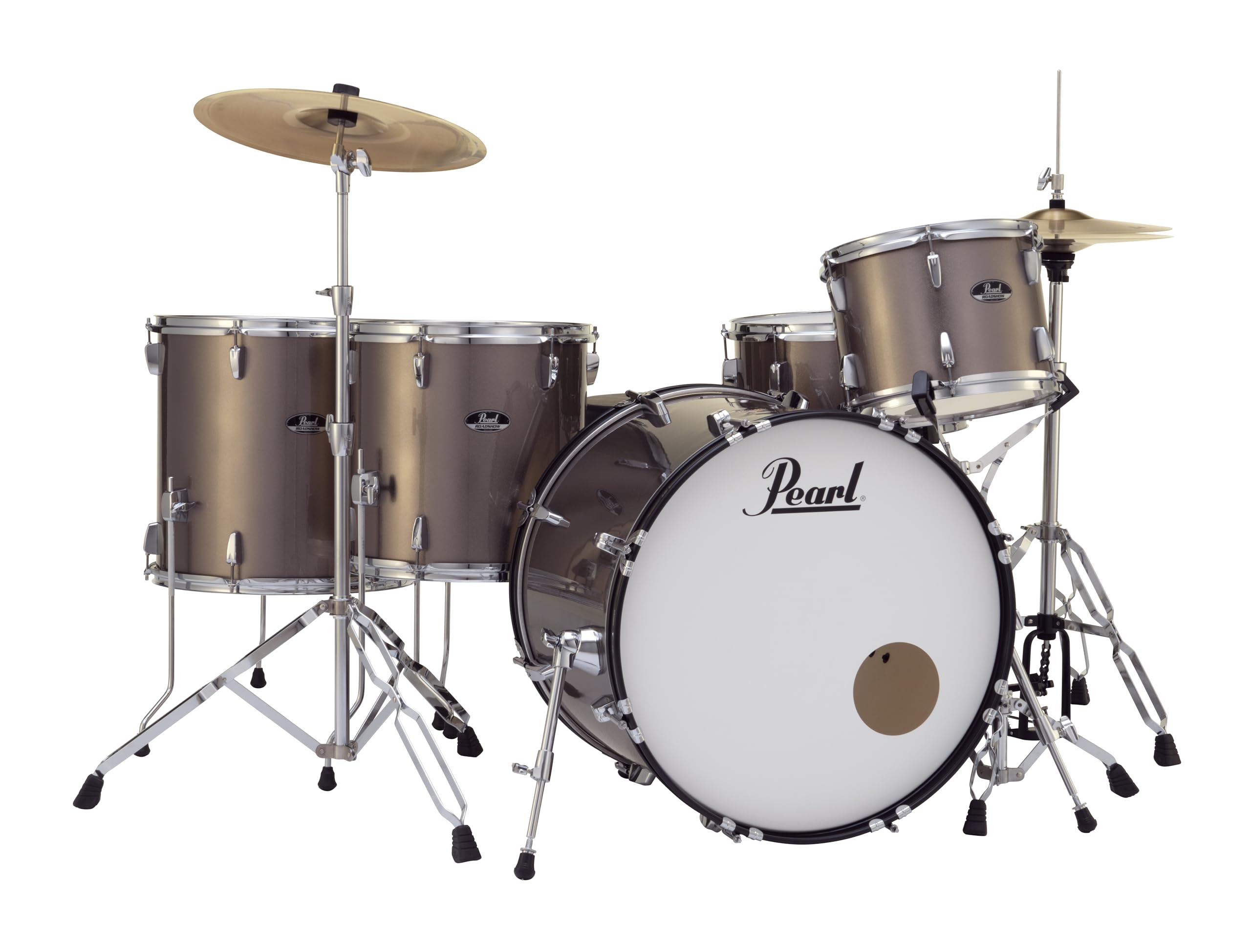 Roadshow Drum Set 5-Piece Complete Kit with Cymbals and Stands, Bronze Metallic (RS525WFC/C707)