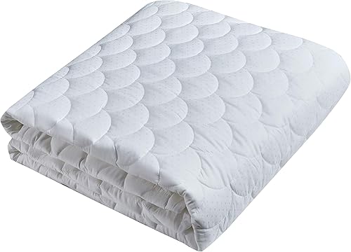 Miniatura 6 de Blue Ridge Home Fashions Protector de colchón impermeable tamaño California King, 350 hilos, transpirable, 100% algodón, acolchado superior que se