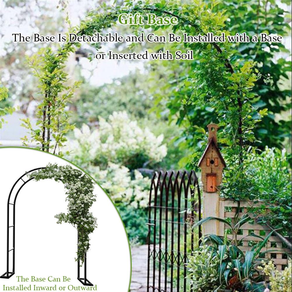Rosenbon Metall-Gartenspalier für Kletterrosen, 0,8 x 2 m, stabile Basis, einfach zu montieren, Hochzeitsdekoration, perfekt für Pflanzen und Outdoor-Dekoration