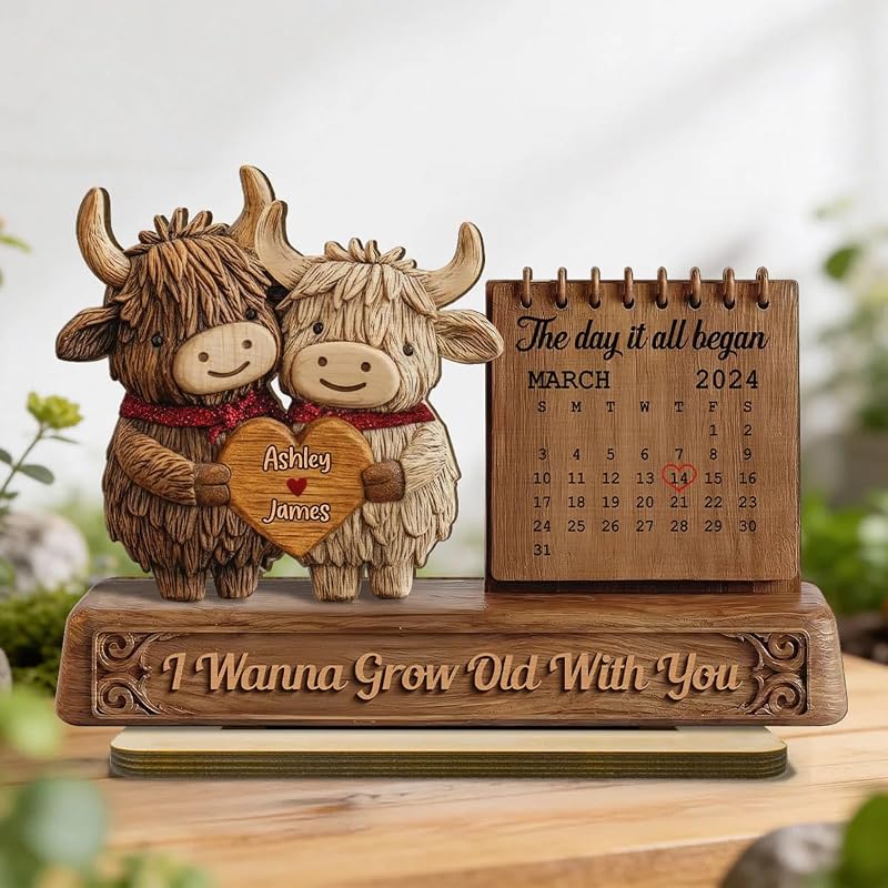 Love Signal Personalized Couple Gnome Anniversary Date Calendar Plaque