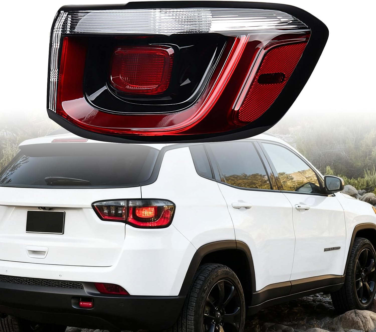 Astra Depot Right Running Brake Outer Tail Light Side Marker Turn Signal Lamp Compatible for 2021-2026 Jeep Compass North Sport Trailhawk Elite High Altitude Light Latitude Lux Limited Premium