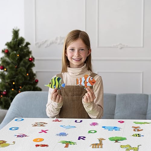 Miniatura 4 de BXI Juego de 30 piezas de tablero de fieltro oceánico para niños pequeños, preescolar y jardín de infantes, figuras de fieltro precortadas para