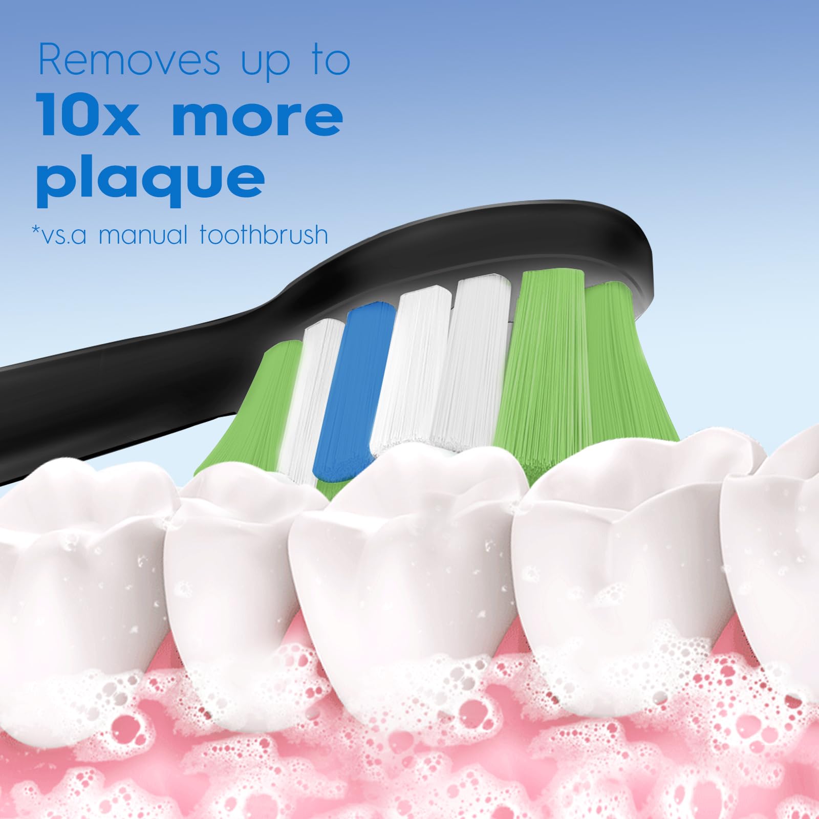 Cabezales de cepillo de repuesto compatibles con Philips Sonicare, cabezales de cepillo de dientes para cepillo de dientes eléctrico Sonicare ProtectiveClean 4100 5100 5300 6100, 12 cabezales