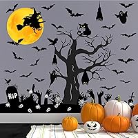 Vista 39 de Halloween Tree Branch Wall Decals Crow Black Raven Bird Wall Decals Peel and Stick Birdcage Raven Stickers Removable Black Crows Branches Halloween