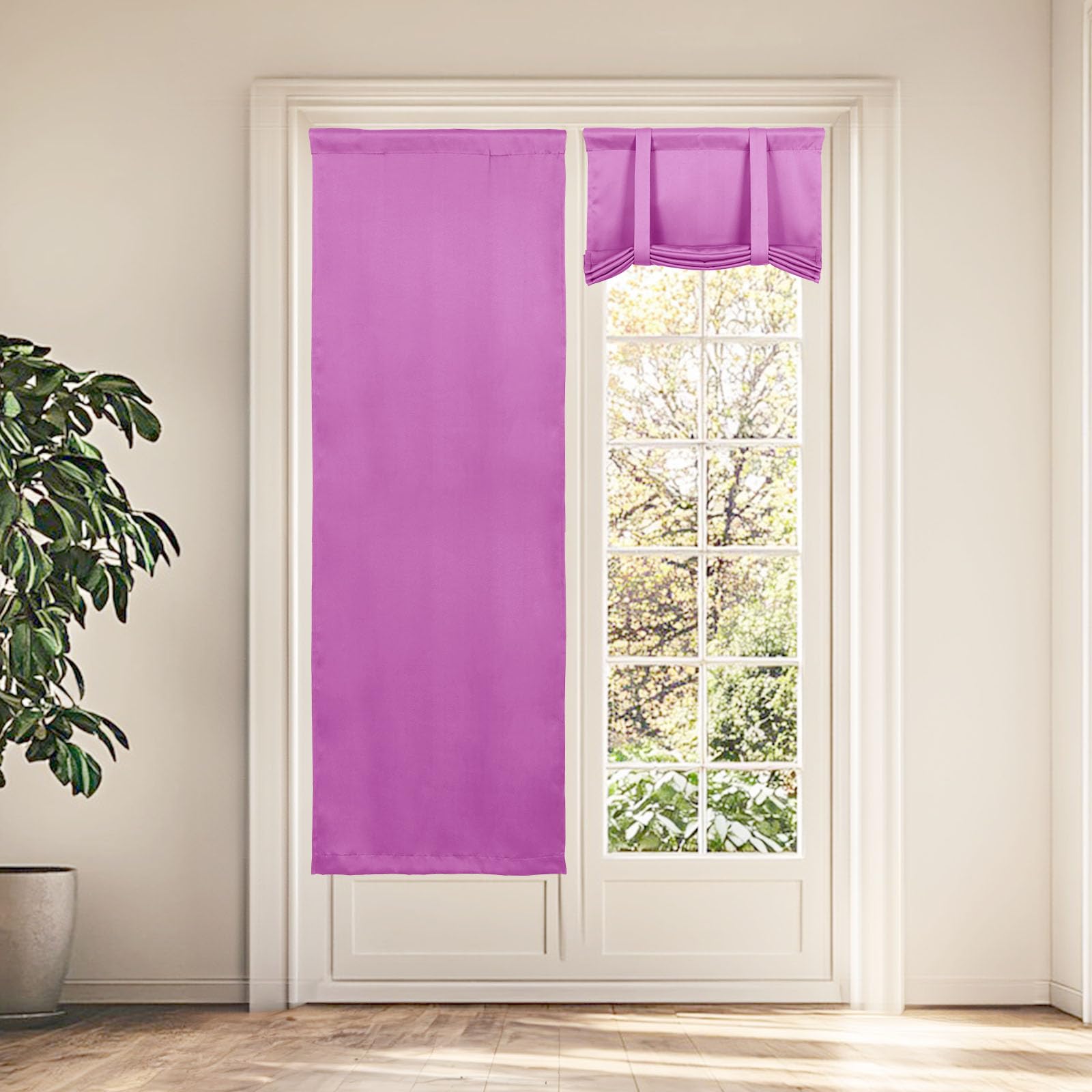 Maritown 1 Panel Door Blinds No Drilling French Door Curtain for Patio Door โ image 1