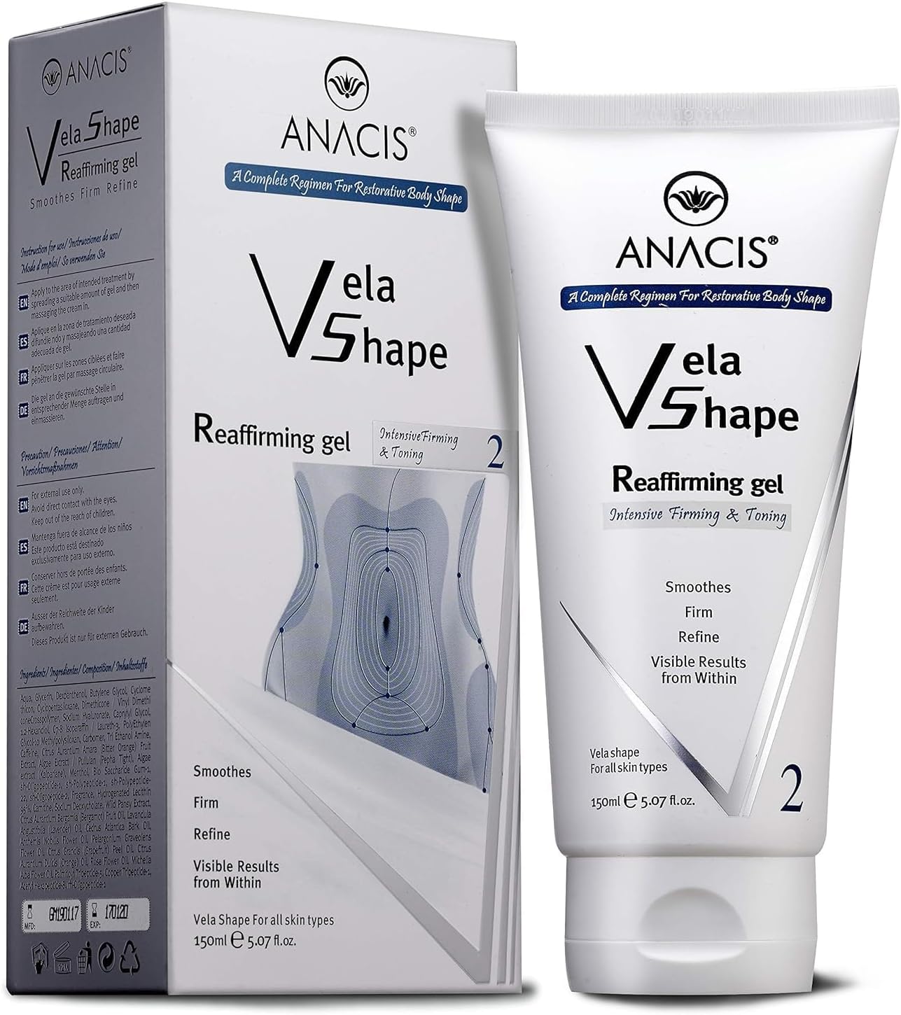 Krachtige Verstevigende Anti-Cellulite Crème voor Vorm en Tonus van het Lichaam – Verstevigende Sculpting Gel voor het Lichaam, Anti-Cellulite Crème voor Buik, Benen, Dijen, Billen – 150ml