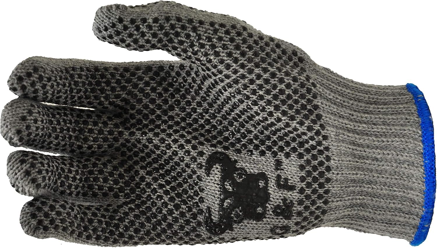 G & F Products Rękawice robocze z naturalnej bawełny z dwustronnymi punktami PCV, szare rękawiczki, różne kolory pierścionków, XL, 120 par (sprzedawane w walizce)