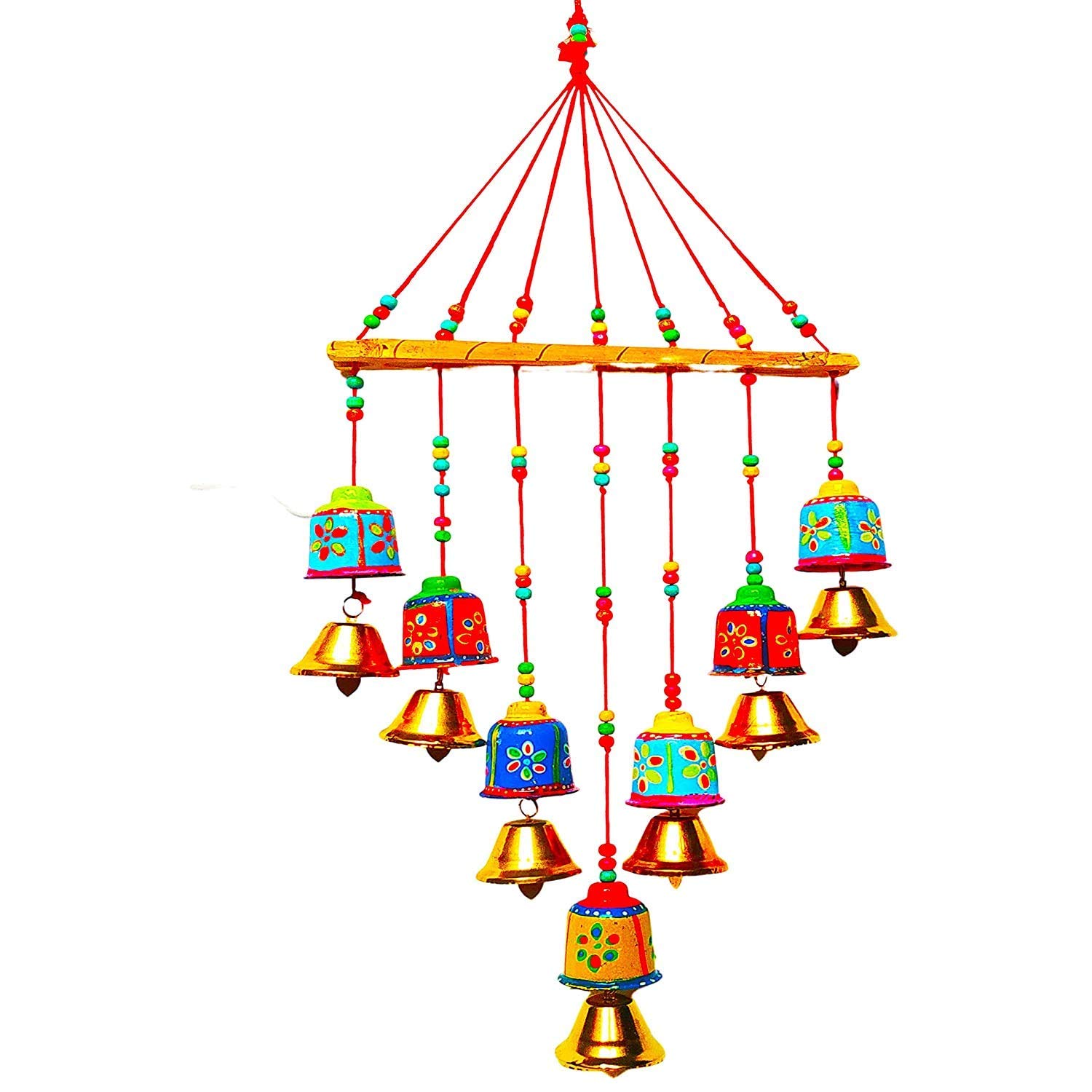 HeeMo Rajasthan Handcrafted Wind Chimes Door/Wall Hangings (V Shape Small Bell)-image-39