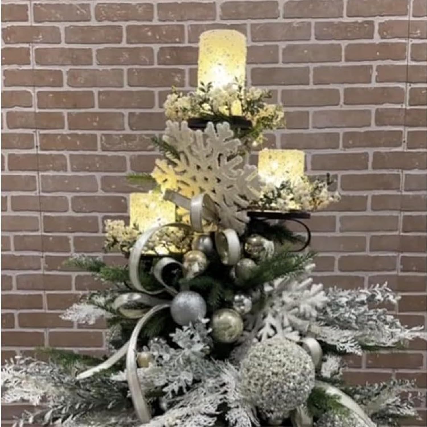 Black Triple Tree Topper Shelf for Christmas Tree 3 Tier Candle Holder Tree Topper Candle Holder Light up Christmas Tree Decor for Bedroom Kitchen Decorations 2 pcs 23.6 in