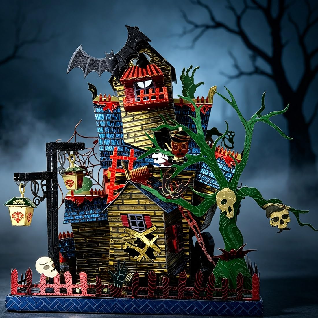 Halloween-Schloss 3D-Metall-Bausatz, Spukhaus-Motiv