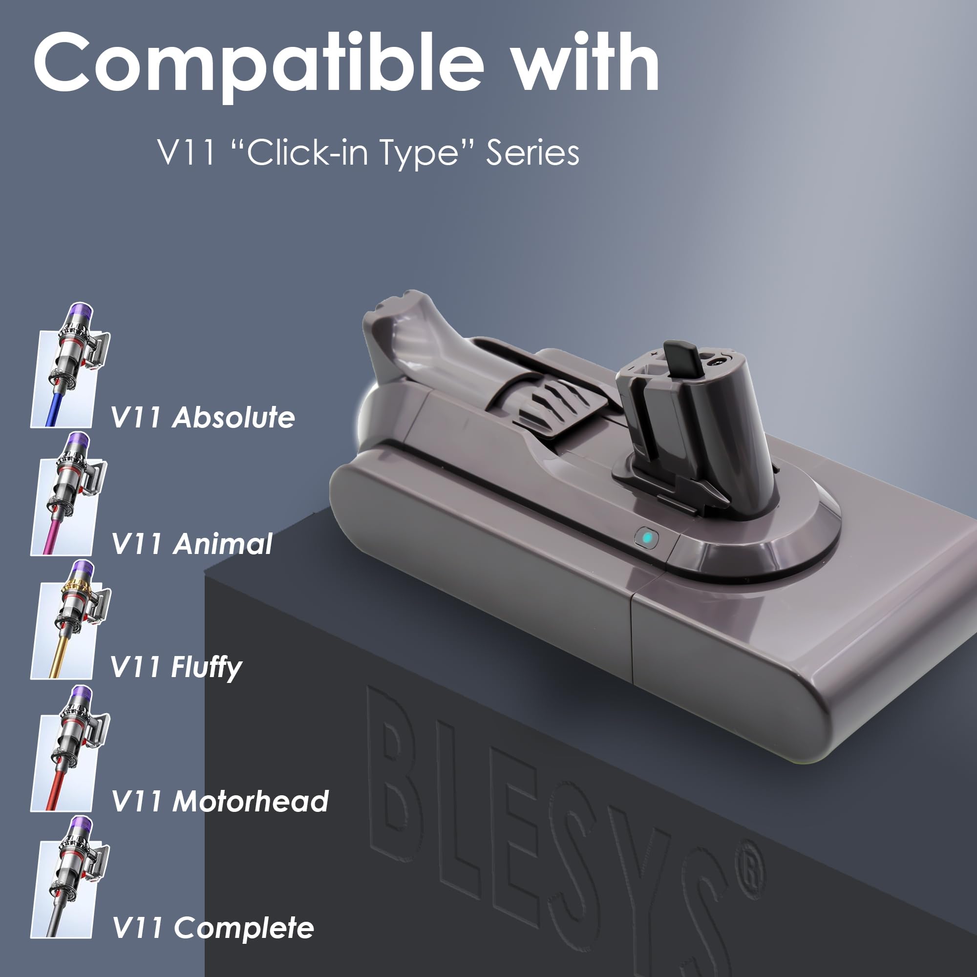 BLESYS Zamiennik baterii do Dyson V11 SV15 Typ Click-in (montaż na przycisk)