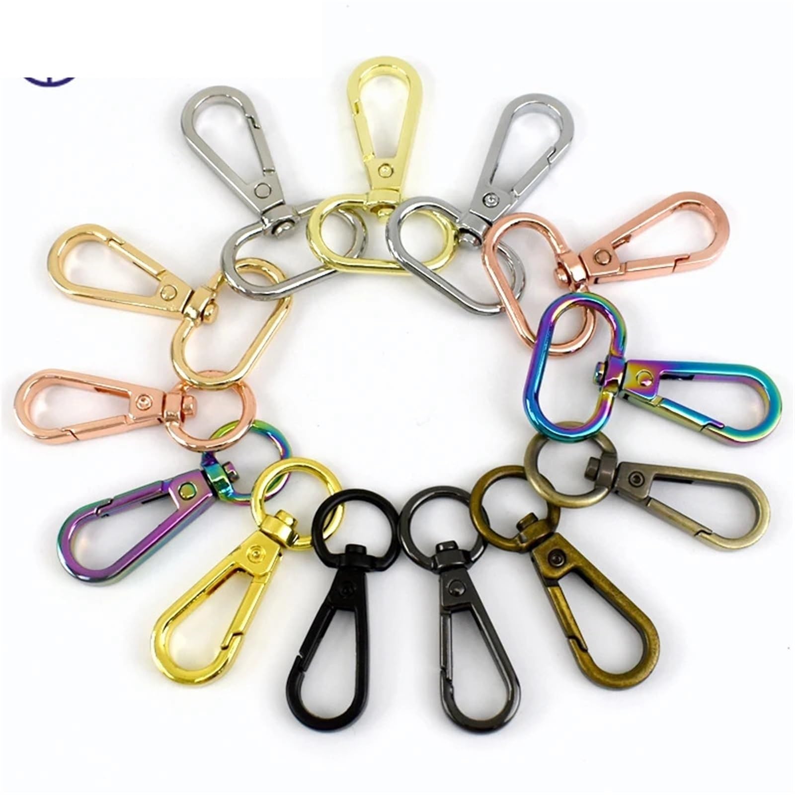 Ganchos De Metal Giratorio 10/20Pcs 13/16/20/25/32/38mm Swivel Lobster Buckle Metal Spring Clip Hook Snap Luggage Bag Strap Webbing(KGold,20mm-20Pcs)