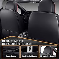 Vista 4 de Fundas protectoras de asiento de automóvil de 2 asientos de lujo para Chevy Cruze 2011-2019, diseño de bolsa de almacenamiento trasera, almohada