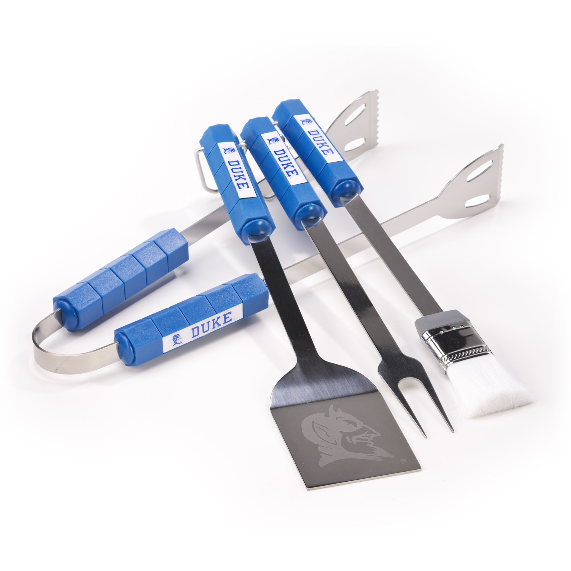 BSI PRODUCTS, INC. - Duke Blue Devils 4 Piece Barbecue Set - DU Football Pride - Stainless Steel & Dishwasher Safe Grill Accessories for Outdoor Grill - High Durability - Great Gift Idea - Duke