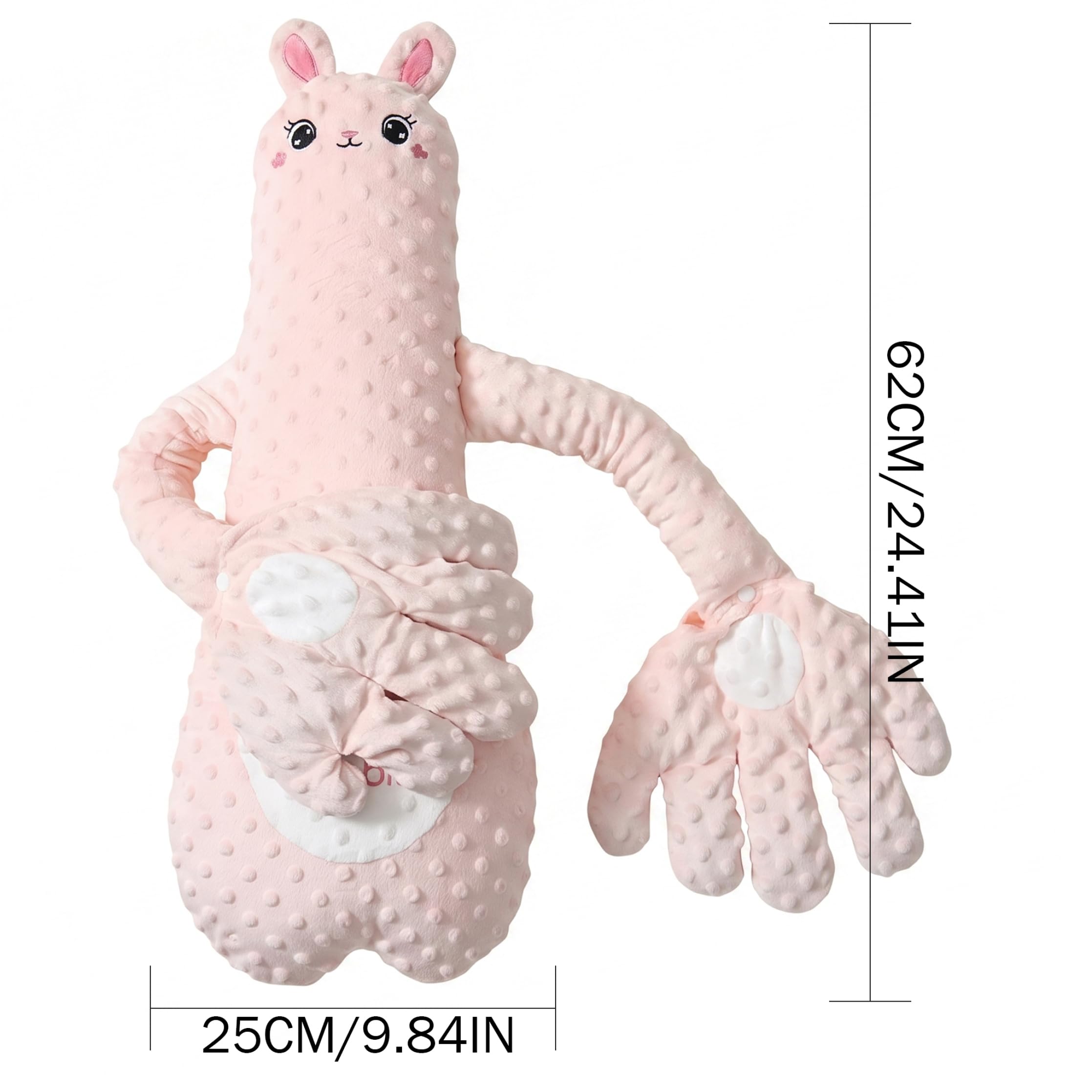 Almohada para acariciar al bebé, juguete de felpa inteligente para acariciar al bebé con felpa rellena extraíble doble para mayor comodidad durante el sueño