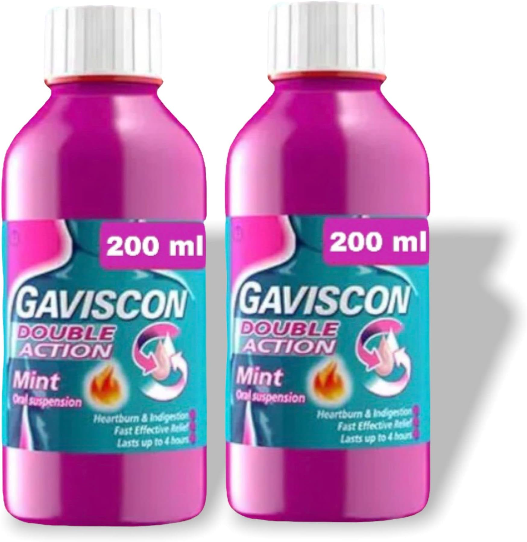 Gaviscon Double Action Peppermint (200 Ml X 2 Bottles) (Packaging May Vary)