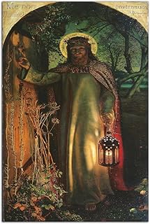 William Holman Hunt Light of the World Poster Wall Art Picture Print Canvas Painting Modern Home Bedroom Bathroom Decoration Artwork Gift (16x24inch(40x60cm),No Framed)