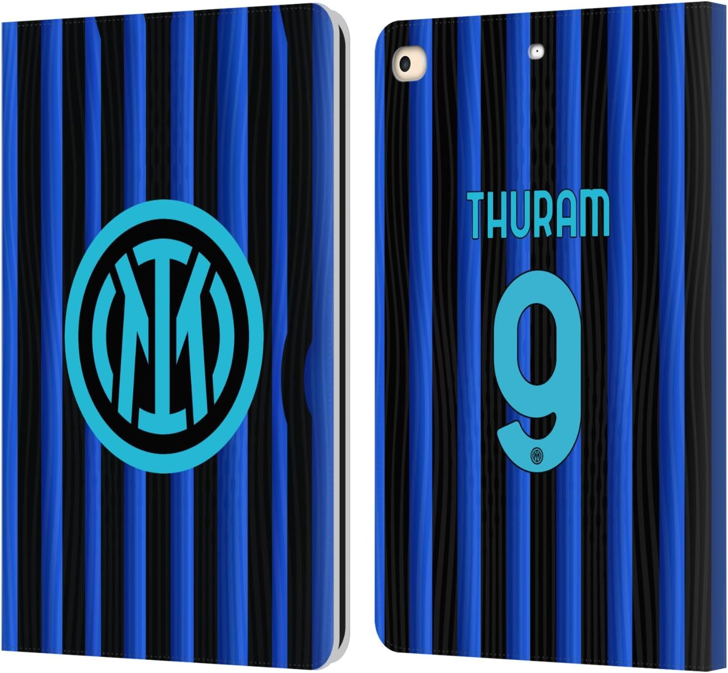 Head Case Designs Officially Licensed Inter Milan Marcus Thuram 2025/26 Players Home Kit Leather Wallet Case Compatible with Apple iPad 9.7 2017 / iPad 9.7 2018