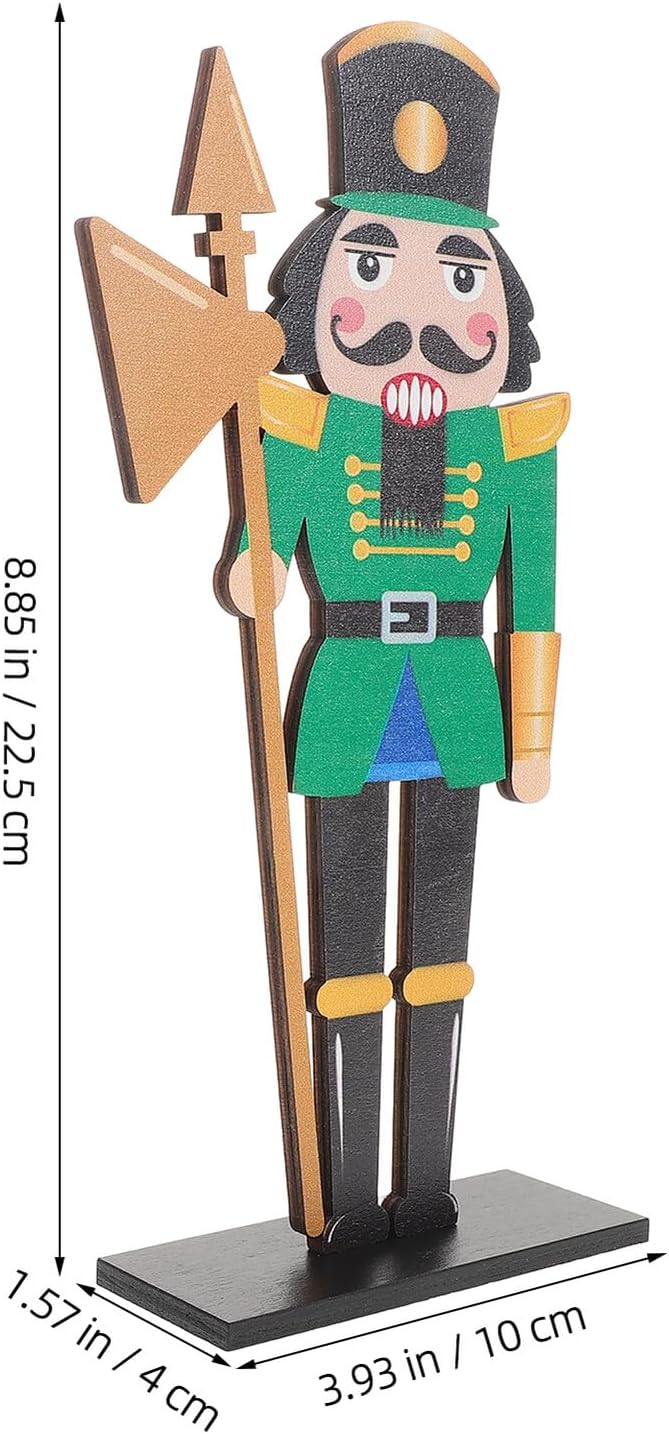 Ciieeo Wooden Nutcracker Figure Christmas Nutcracker Soldier Decoration Holiday Home Table Ornament for Seasonal Party Décor