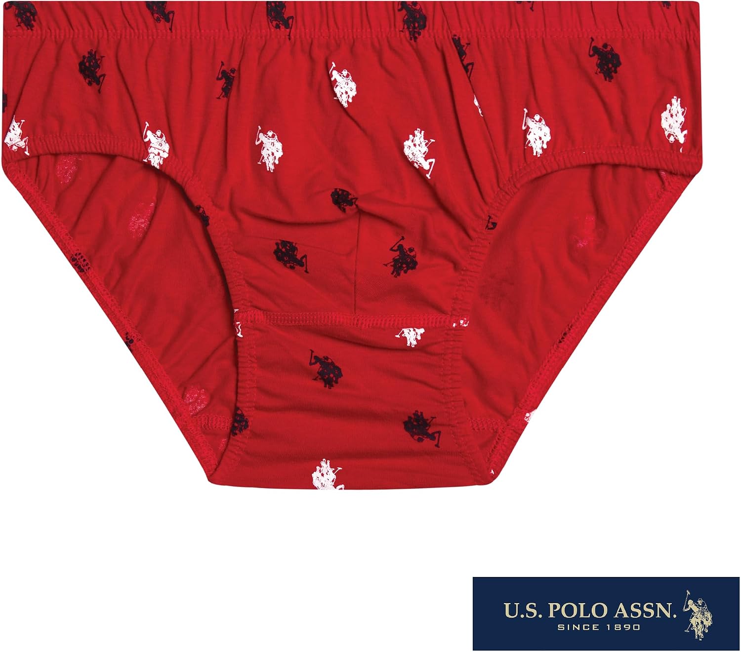 U.S. POLO ASSN. Mens Underwear Briefs - 10 Pack Cotton Tag Free Low Rise Briefs Underwear for Men Pack with Contour Pouch