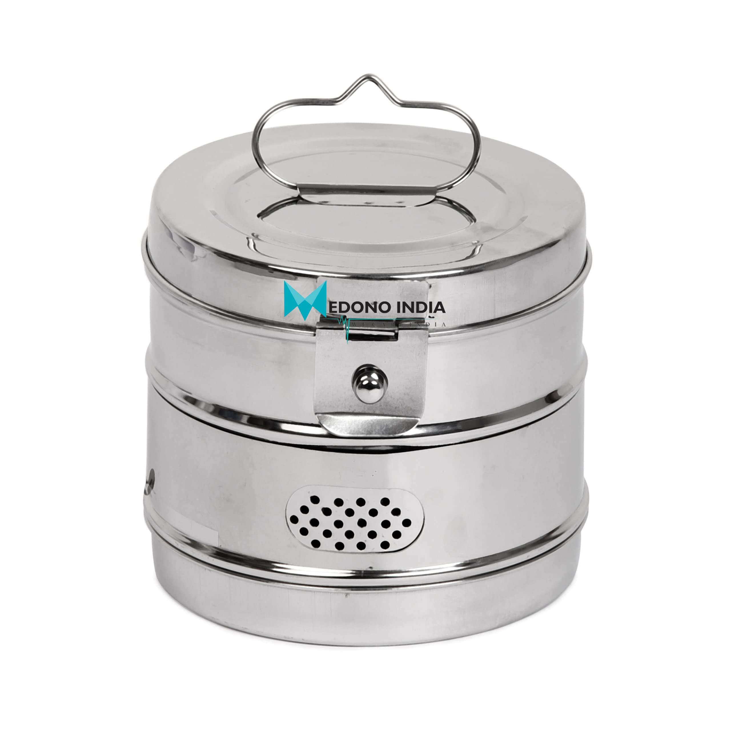 Medono India Dressing Drums Stainless Steel (15" Dia. x 12" Height) Clip-on Lid Used For Sterilizing Heavy Duty Steel 304 (B0C61ZYR6D) Amazon Price History, Amazon Price Tracker