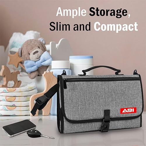 Miniatura 9 de Cambiador de pañales portátil grande  Cambiador de pañales plegable impermeable para bebé, bolsillo para toallitas, fácil de limpiar, artículos