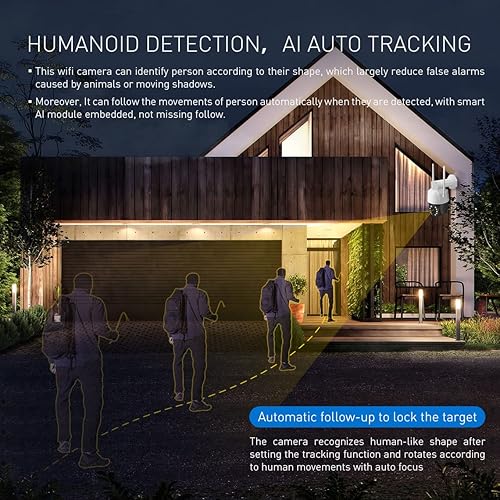 Miniatura 3 de EVERSECU Tuya Smart WiFi 5MP 20X Cámara de seguridad PTZ de seguimiento automático con zoom óptico panorámico inclinación zoom cámara IP de alta