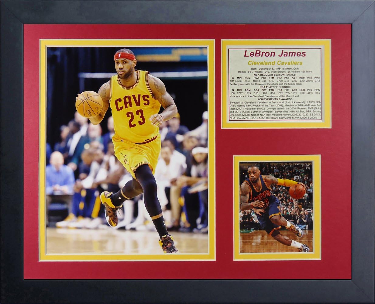 Legends Never Die Lebron James Cleveland Cavaliers Yellow Collage Photo Frame, 11" x 14"