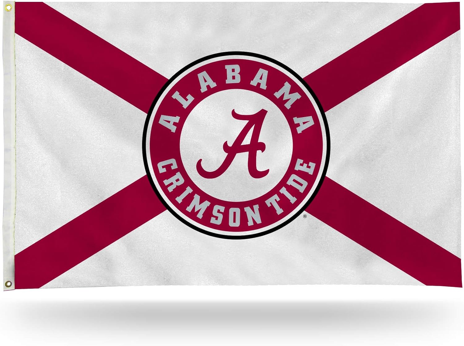 Rico Industries NCAA Alabama Crimson Tide White State Flag 3' x 5' Banner Flag Single Sided - Indoor or Outdoor - Home Décor