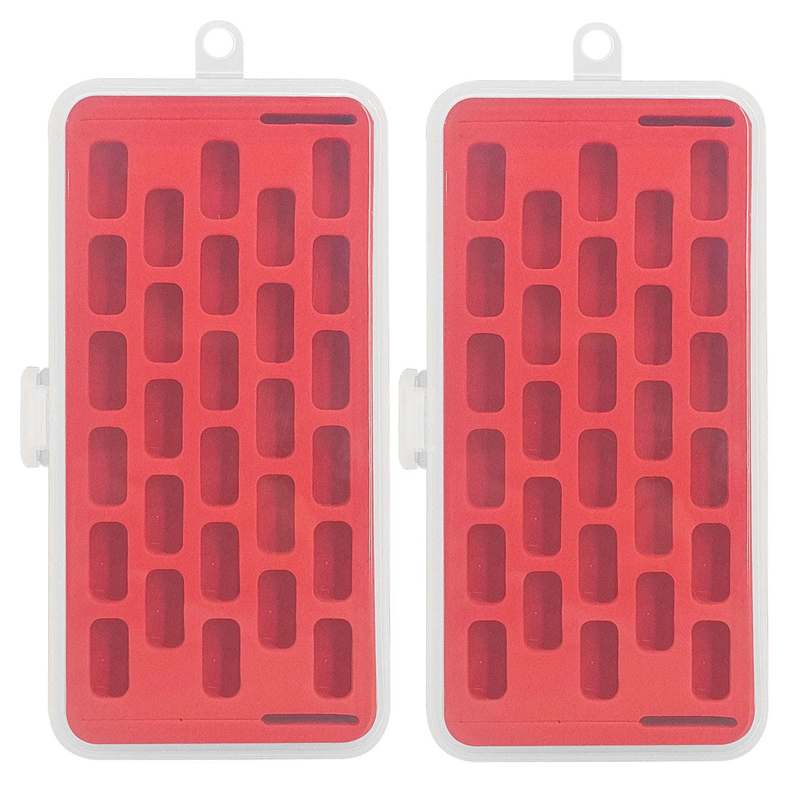 Boîte de rangement pour bobines de machine à coudre transparente avec 28 canettes incluses x2