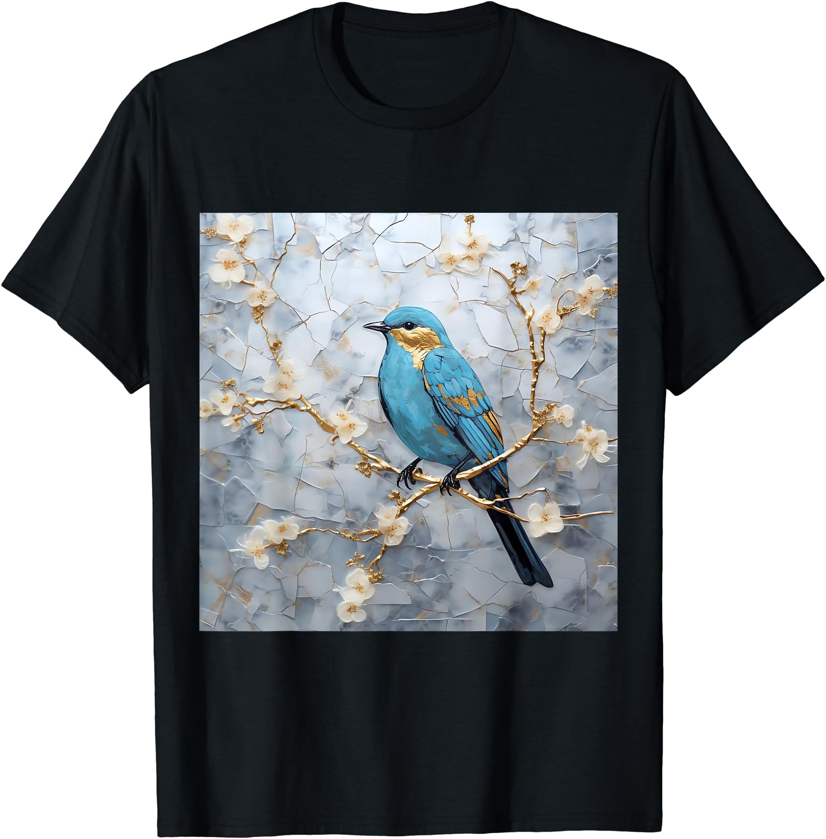 Kintsugi Skyward Chickadee's Azure Waltz T-Shirt
