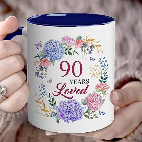 Miniatura 6 de Regalos de 90 cumpleaños para mujeres, regalos de cumpleaños de 1935 para ella, taza de 90 años de amor, regalo para mujeres que cumplen 90 a 90
