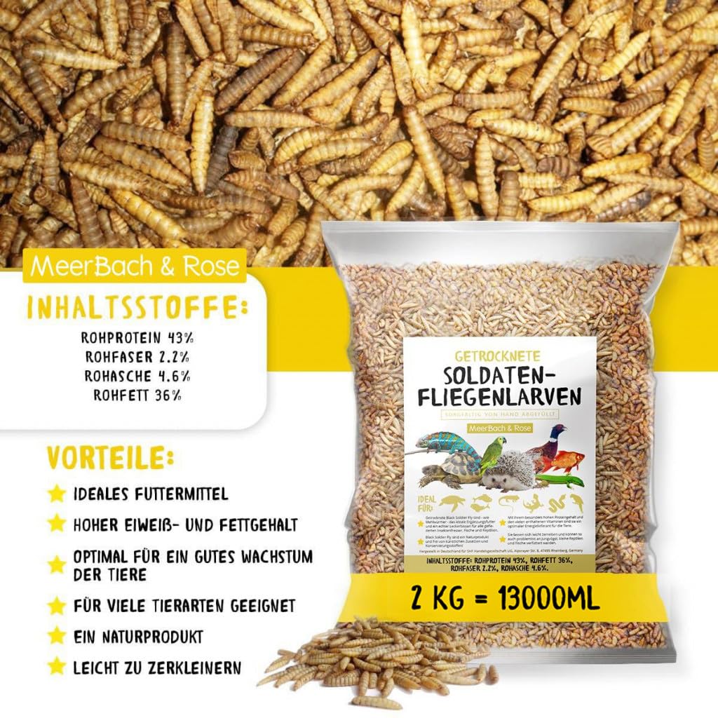 Hühner Zubehör Getrocknete Soldatenfliegenlarven 250g - Proteinreiche Tiernahrung Für Vögel & Reptilien Kalzium Futter