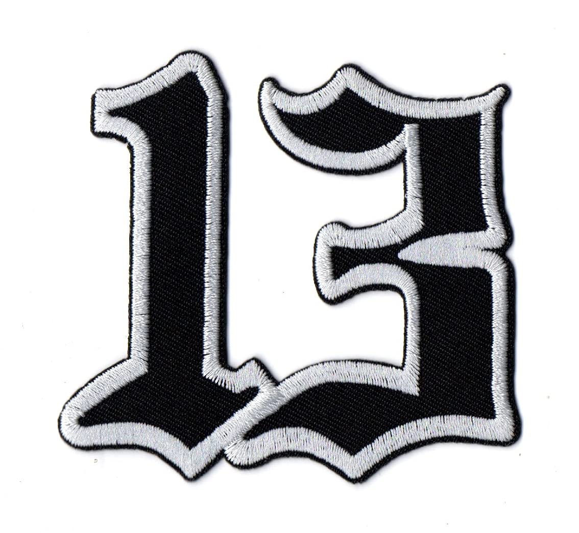 First AnythingLucky Number 13 Patch Iron On Embroidered for Hat Shirt Jacket Clothing Backpacks Jeans Cap Size About 2.30x2.40 Inch A187