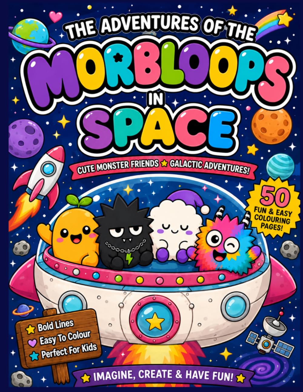 The Adventures of the Morbloops™ in Space: 50 Fun & Easy Colouring Pages for People of All Ages