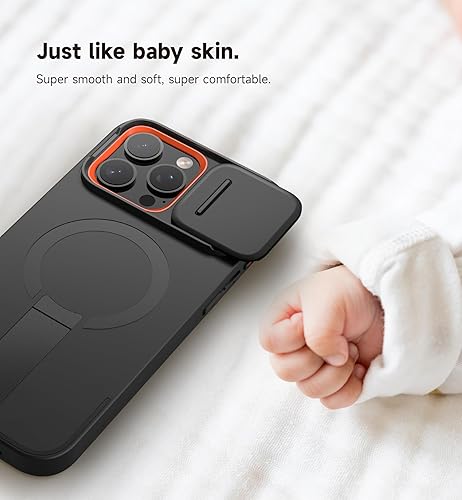 Miniatura 6 de SURITCH Funda para iPhone 16 Pro Max con cubierta magnética para cámara deslizante y soporte ajustable, compatible con MagSafe, funda protectora