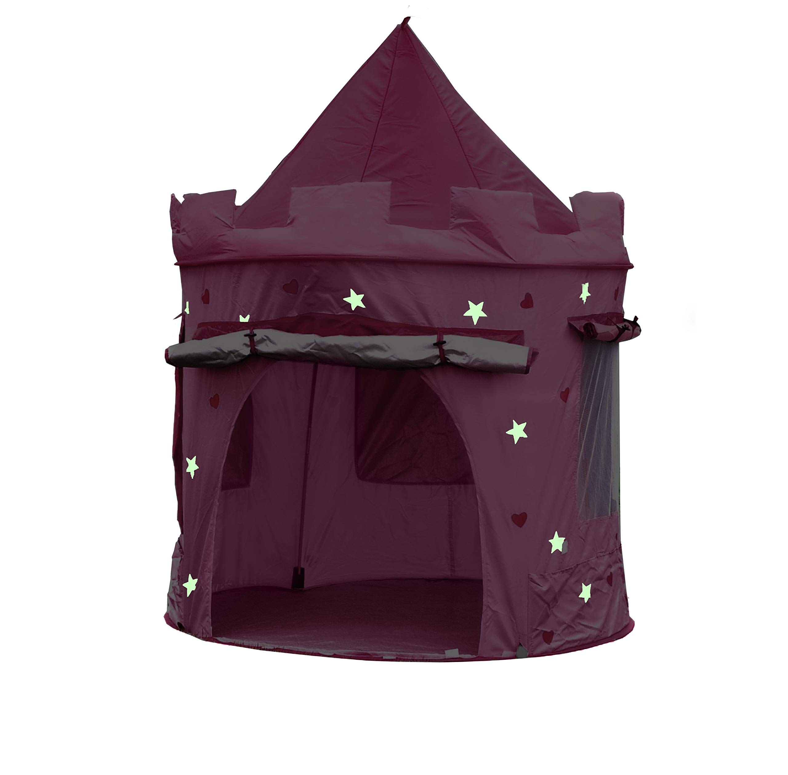 KiddusPop-Up Play Tent for Girls. Glow-in-the-Dark Castle, Foldable Indoor & Outdoor Wendy House. Easy Assembly Toy for Toddlers & Kids. Ideal for Playhouse or Children's Tent